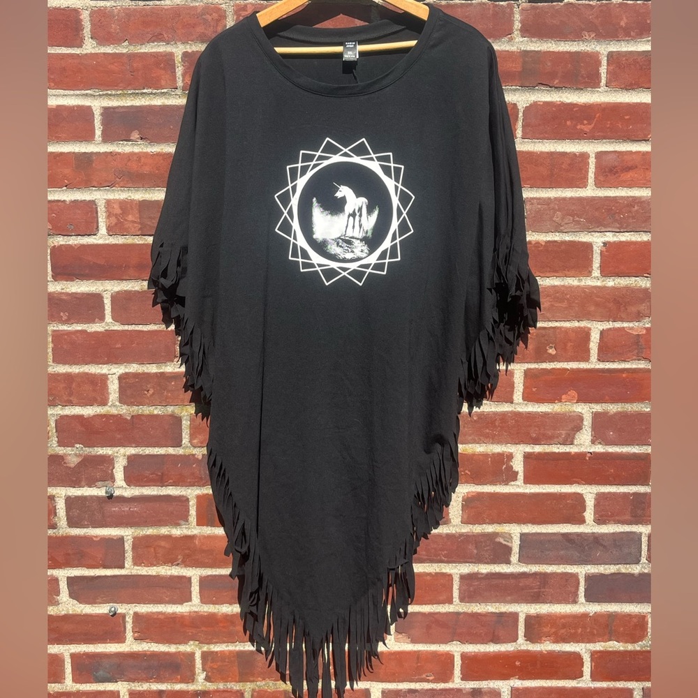 Unicorn Fringed 2X Shirt/Cover-Up